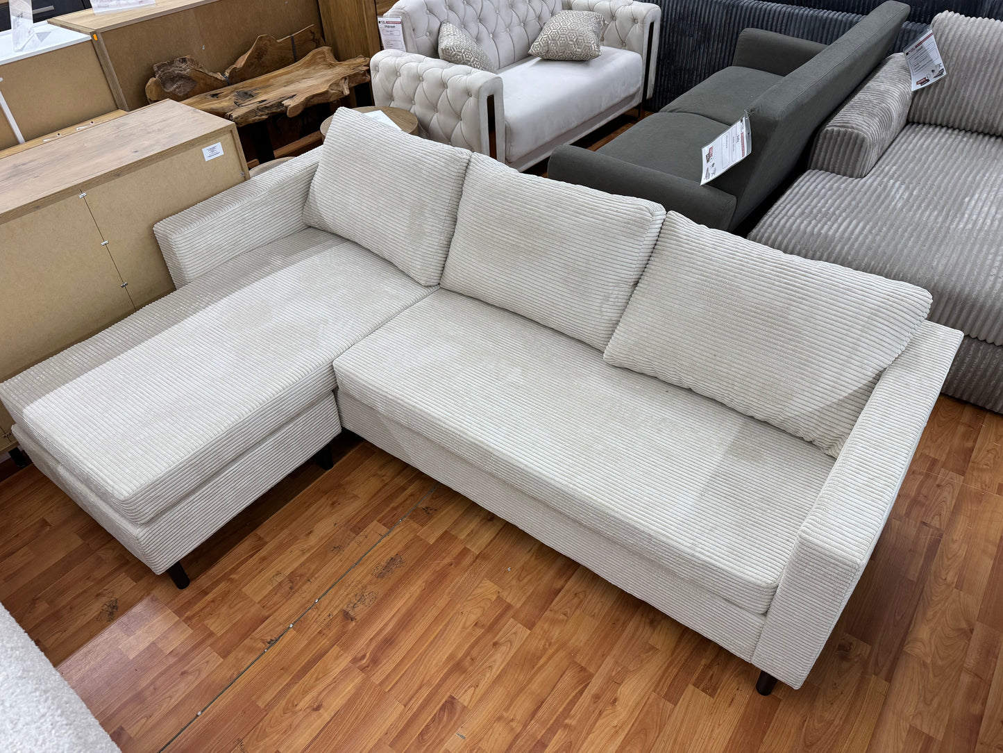 Sofa Couch Wohnlandschaft +Cord-Stoff +Seiten wechselbar +in 4 Farben erhältlich