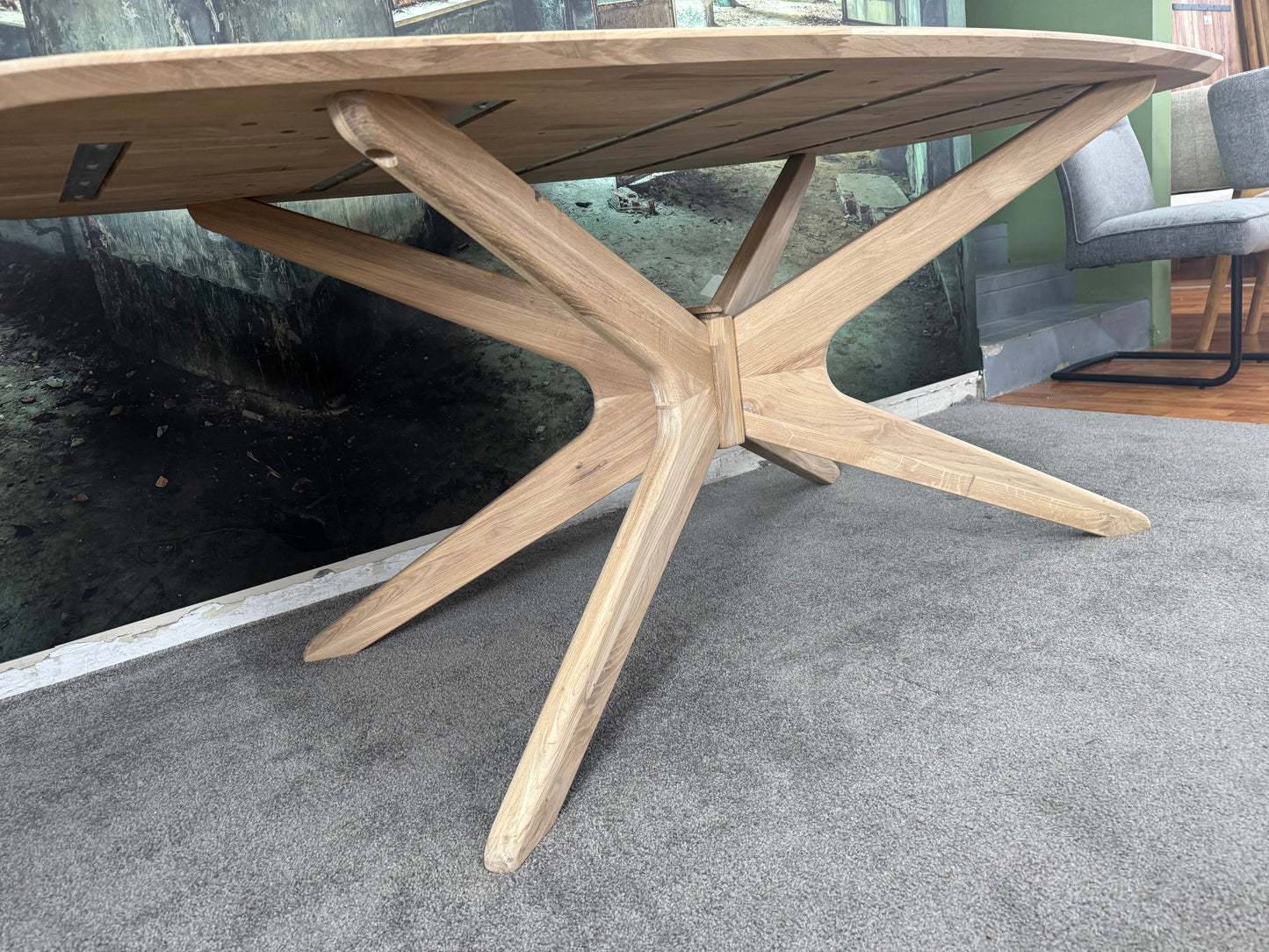 Esstisch Eiche Oval +Massivholz+Gestell-Massivholz  +verschiedene Gestelle  +Lieferbar in 2 Wochen