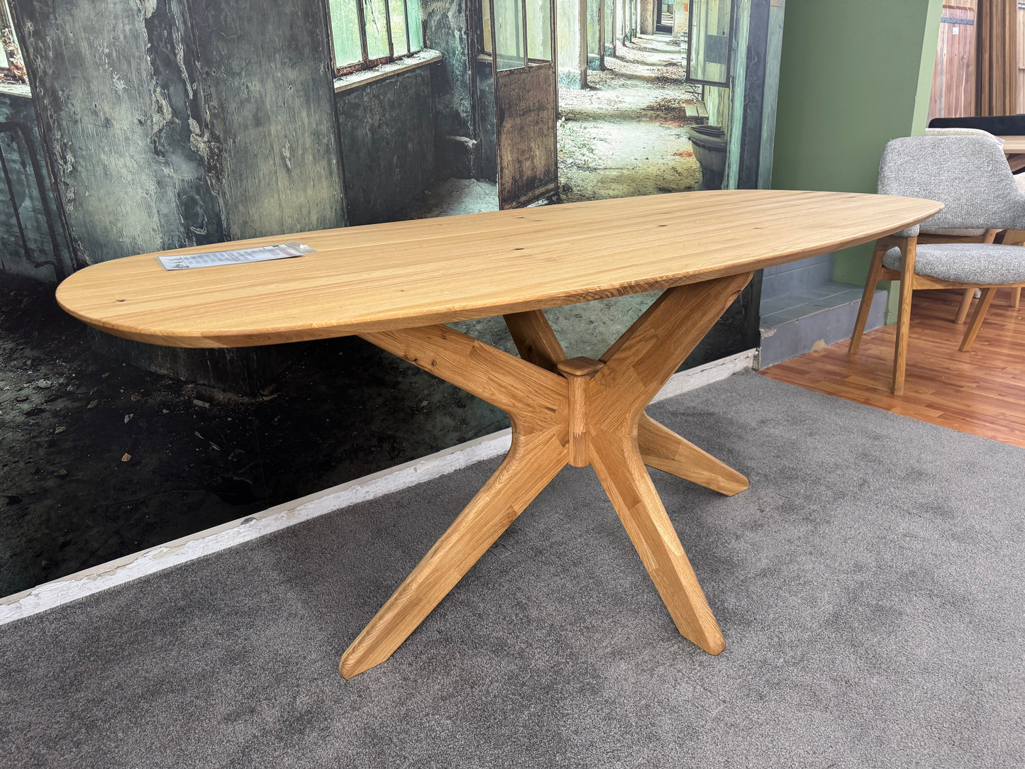 Esstisch Eiche Oval +Massivholz+Gestell-Massivholz  +verschiedene Gestelle  +Lieferbar in 2 Wochen