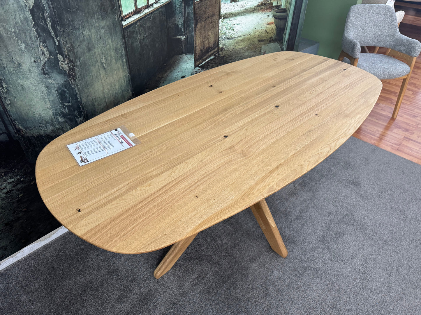 Esstisch Eiche Oval +Massivholz +Gestell-Massivholz +verschiedene Gestelle +Lieferbar in 2 Wochen