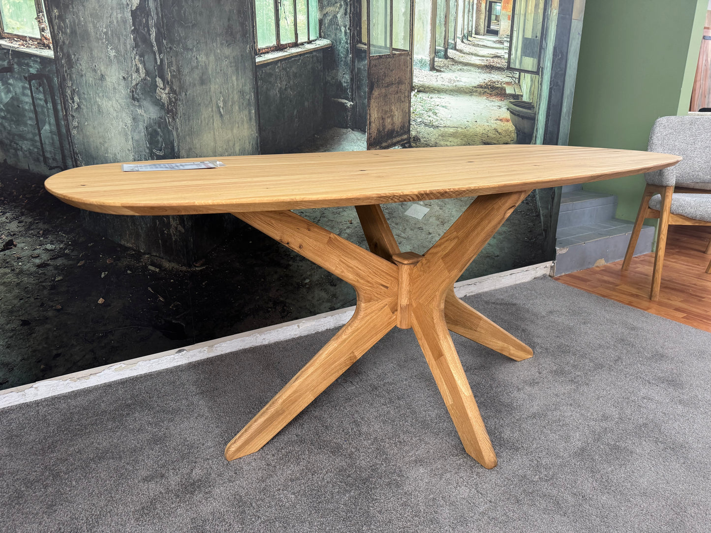 Esstisch Eiche Oval +Massivholz+Gestell-Massivholz  +verschiedene Gestelle  +Lieferbar in 2 Wochen