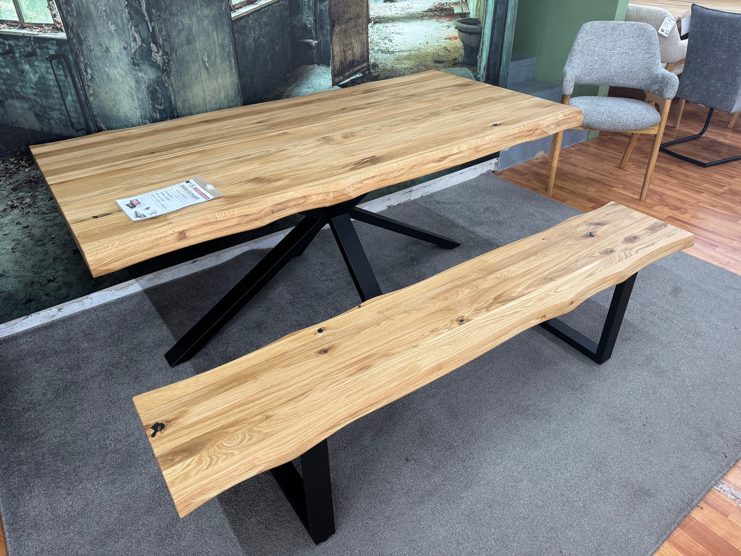 Esstisch Eiche +geölt +Spidergestell +passende Bank erhältlich +Neu auf Lager