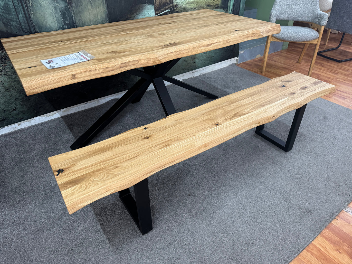 Esstisch Eiche +geölt +Spidergestell +passende Bank erhältlich +Neu auf Lager