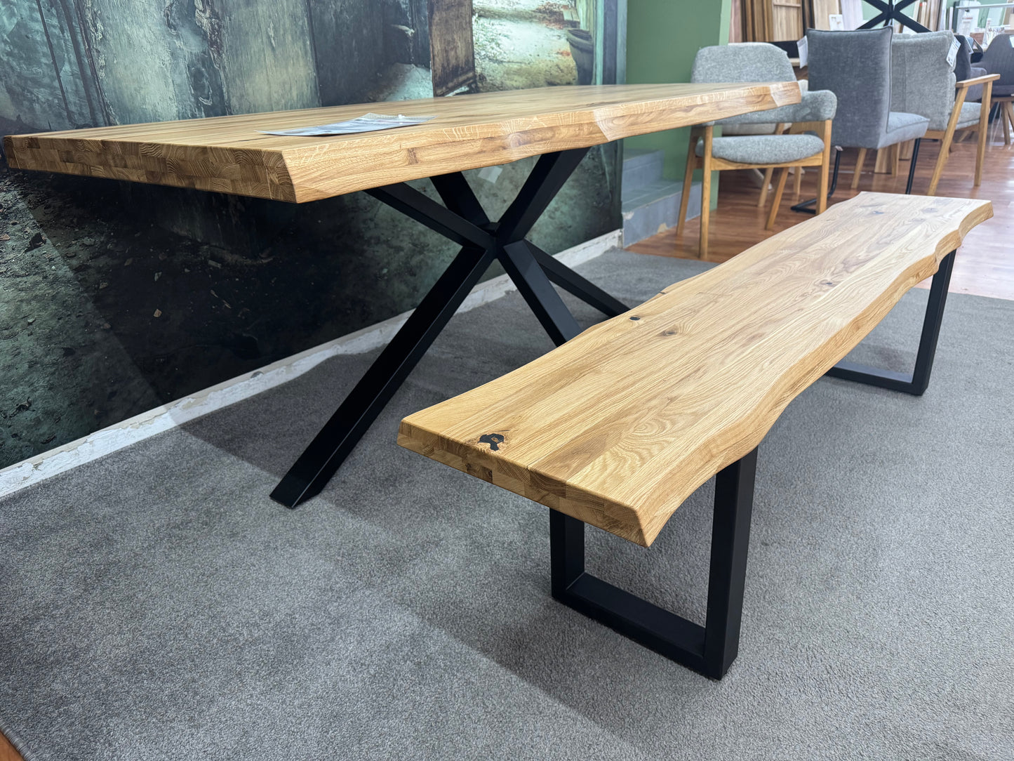 Esstisch Eiche +geölt +Spidergestell +passende Bank erhältlich +Neu auf Lager