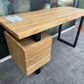 Schreibtisch Eiche +Massivholz +Schubkasten +Massivholzfront +Metallgestell +Neu auf Lager