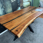 Esstisch Akazie +Epoxidharz +Spidergestell +Echte Baumkante