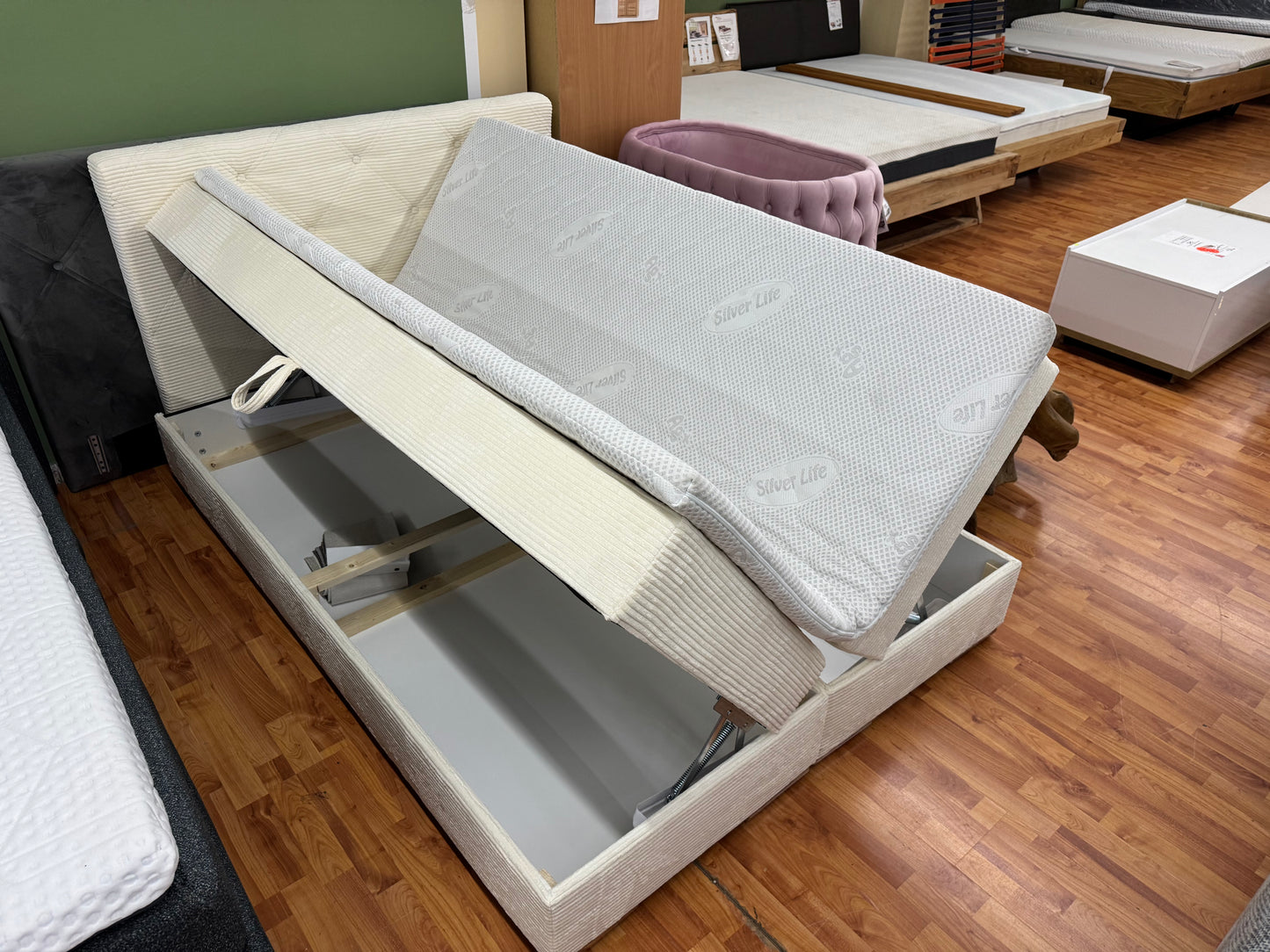 Boxspringbett Bett +vers. Größen +vers. Farben +Topper +Stauraum