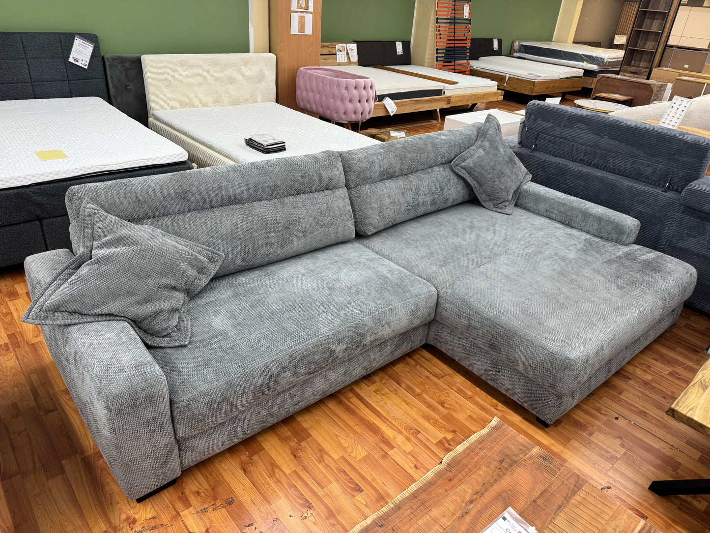 Sofa Couch Wohnlandschaft +Bettfunktion +Stauraum +Kissen