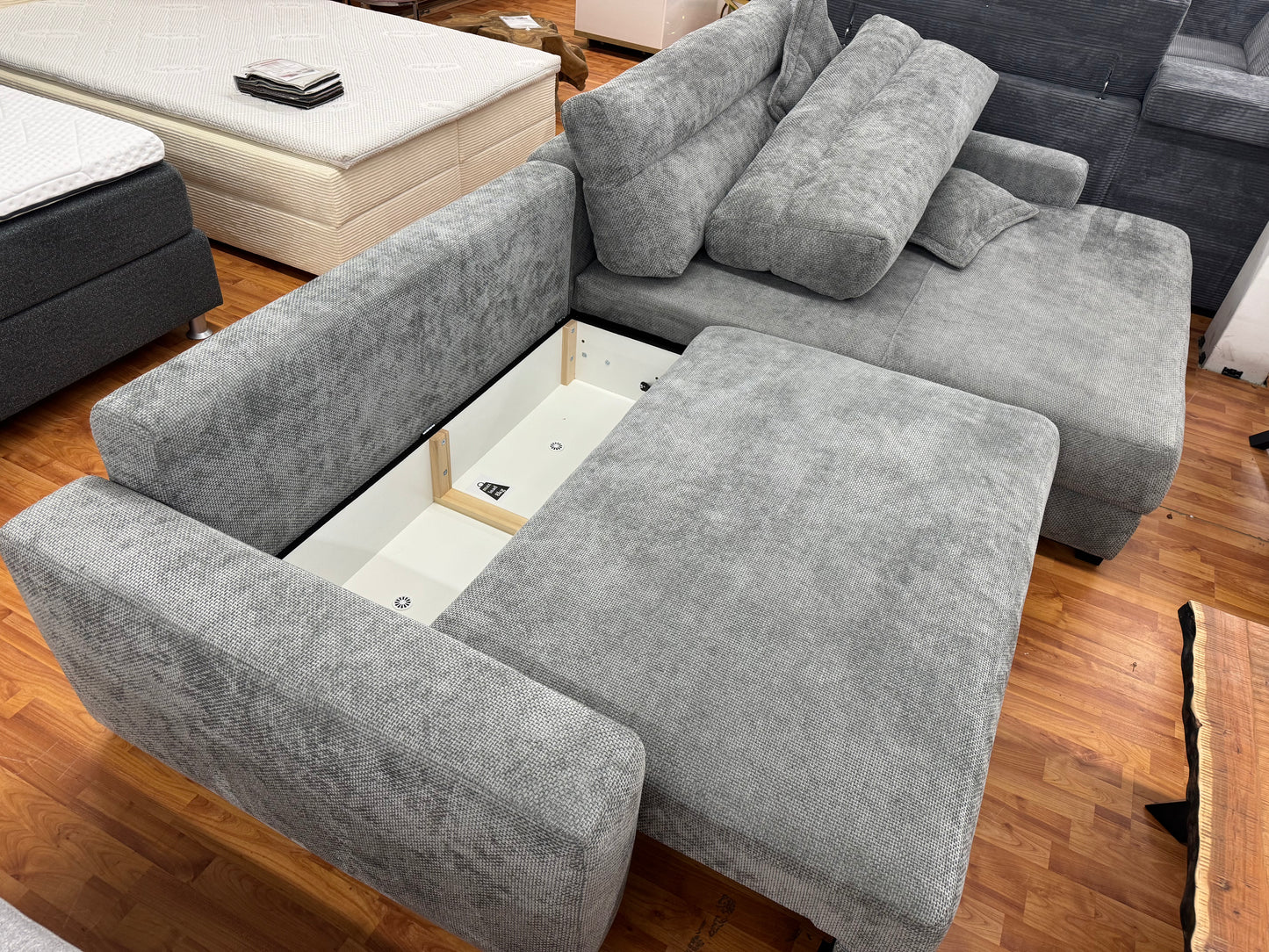 Sofa Couch Wohnlandschaft +Bettfunktion +Stauraum +Kissen