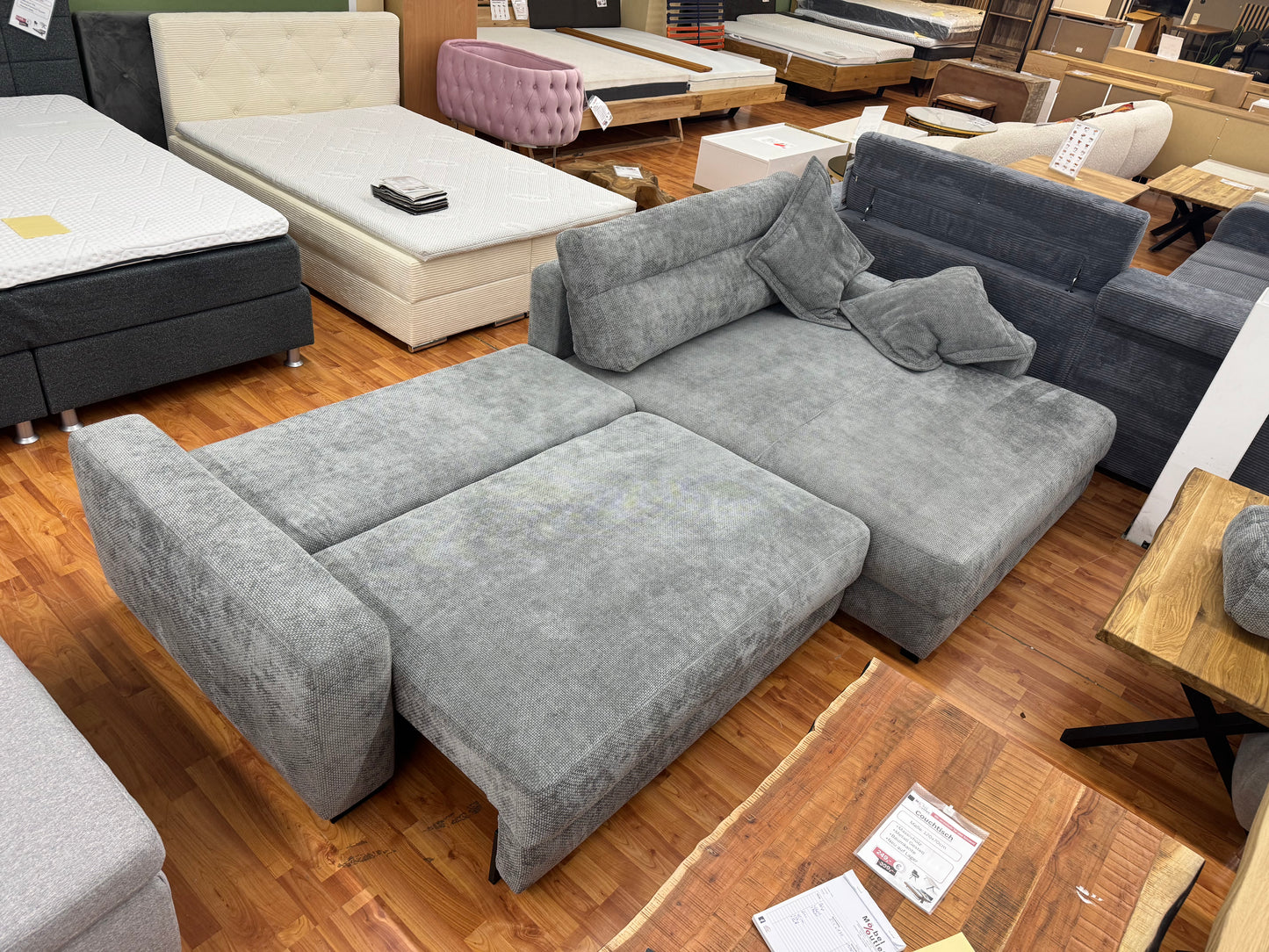 Sofa Couch Wohnlandschaft +Bettfunktion +Stauraum +Kissen