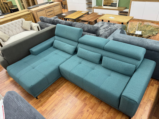 Sofa Couch Wohnlandschaft +elektr. Sitztiefenverstellung +Kopfstützenverstellung +Nierenkissen