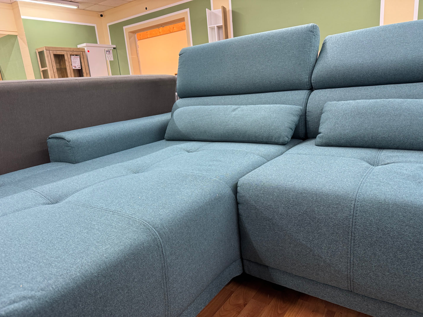 Sofa Couch Wohnlandschaft +elektr. Sitztiefenverstellung +Kopfstützenverstellung +Nierenkissen