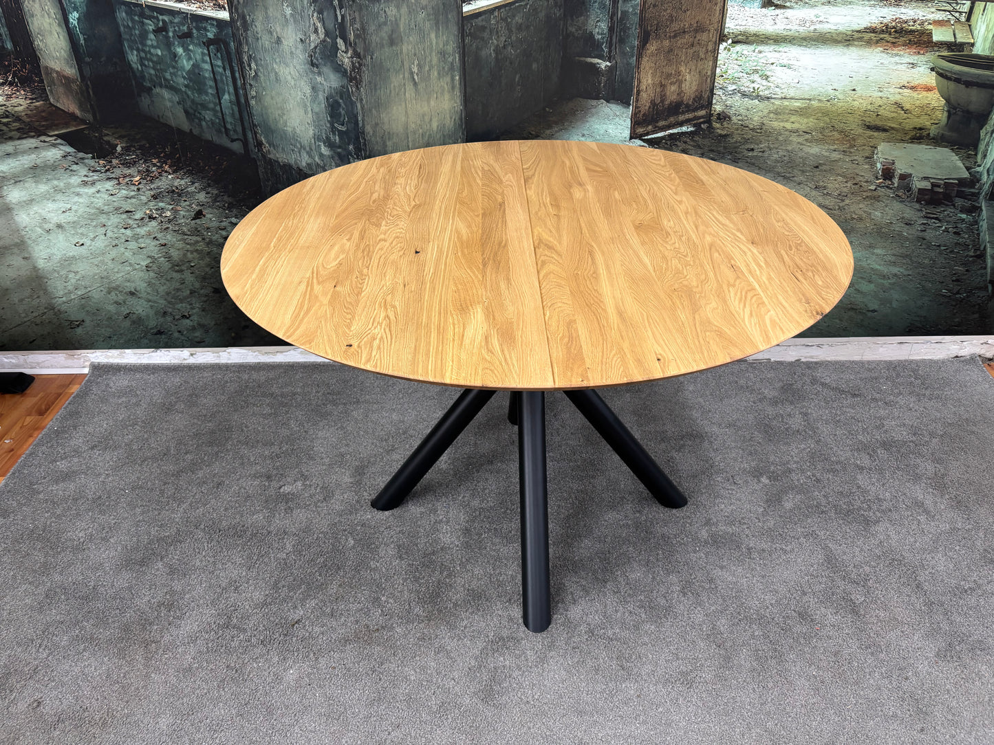 Esstisch Tisch +Auszug +RUND +Vollmassiv Eiche +auf Lager + Spider