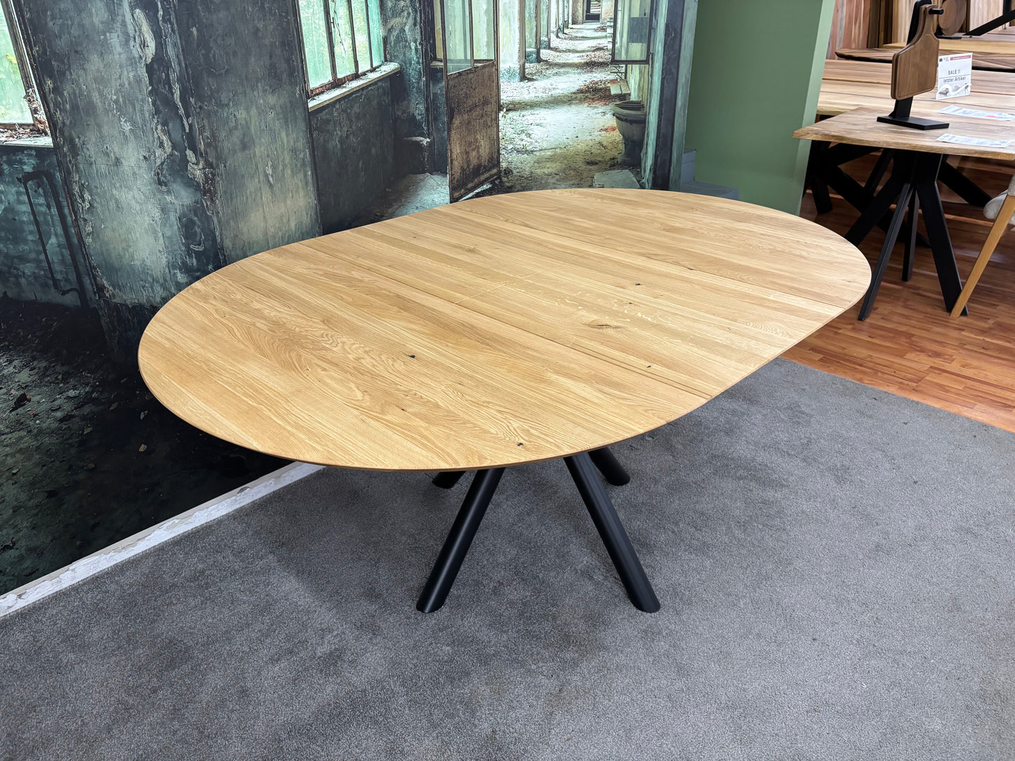 Esstisch Tisch +Auszug +RUND +Vollmassiv Eiche +auf Lager + Spider