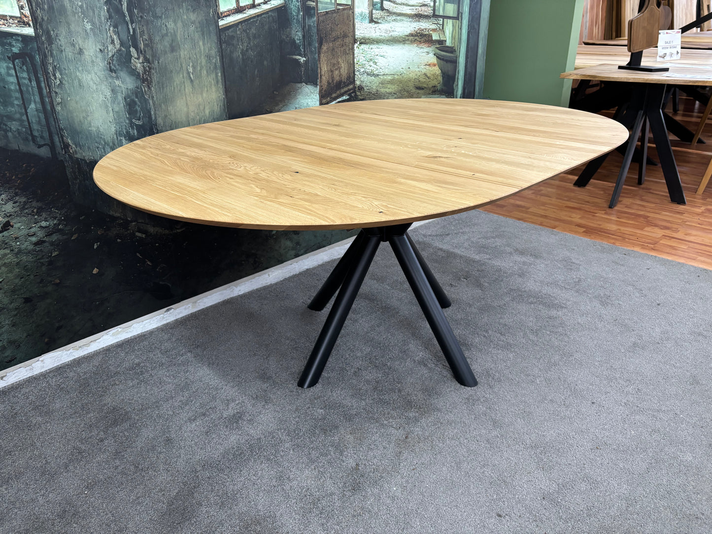 Esstisch Tisch +Auszug +RUND +Vollmassiv Eiche +auf Lager + Spider