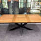 Esstisch Tisch+Auszug 60cm+Eiche+Spidergestell Metall SW