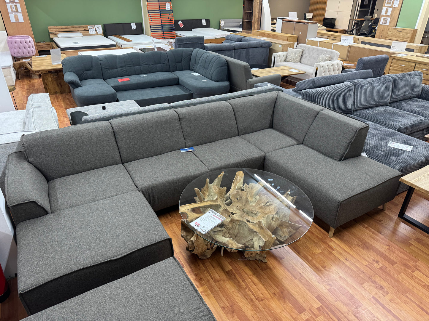 Wohnlandschaft Sofa Couch +Hocker