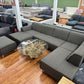 Wohnlandschaft Sofa Couch +Hocker