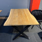 Esstisch Tisch +Eiche +Vollmassiv +Metallgestell +Ausstellungsstück
