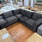 Couch Sofa Wohnlandschaft +Kissen +Samtstoff +extra dick gepolstert + verschiedene Farben