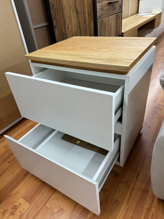 Nachttisch Kommode +Grifflos +Holzplatte +2x Schubladen +Neu auf Lager