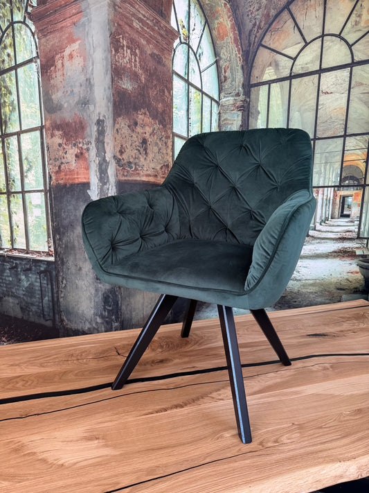 Stuhl Esszimmerstuhl +Dreh-Rück-Funktion +Samt-Stoff +Chester Modell +Neu auf Lager