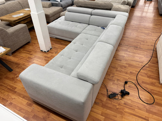 Sofa Couch Wohnlandschaft +elektr. Sitztiefenverstellung +Kopfstützenverstellung +Seitenverkehrt verfügbar