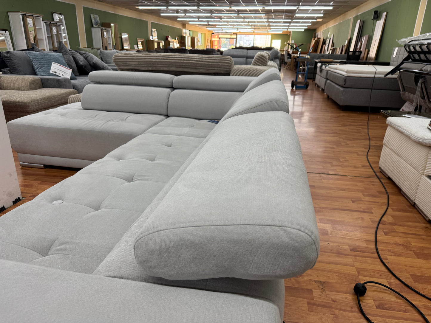 Sofa Couch Wohnlandschaft +elektr. Sitztiefenverstellung +Kopfstützenverstellung +Seitenverkehrt verfügbar