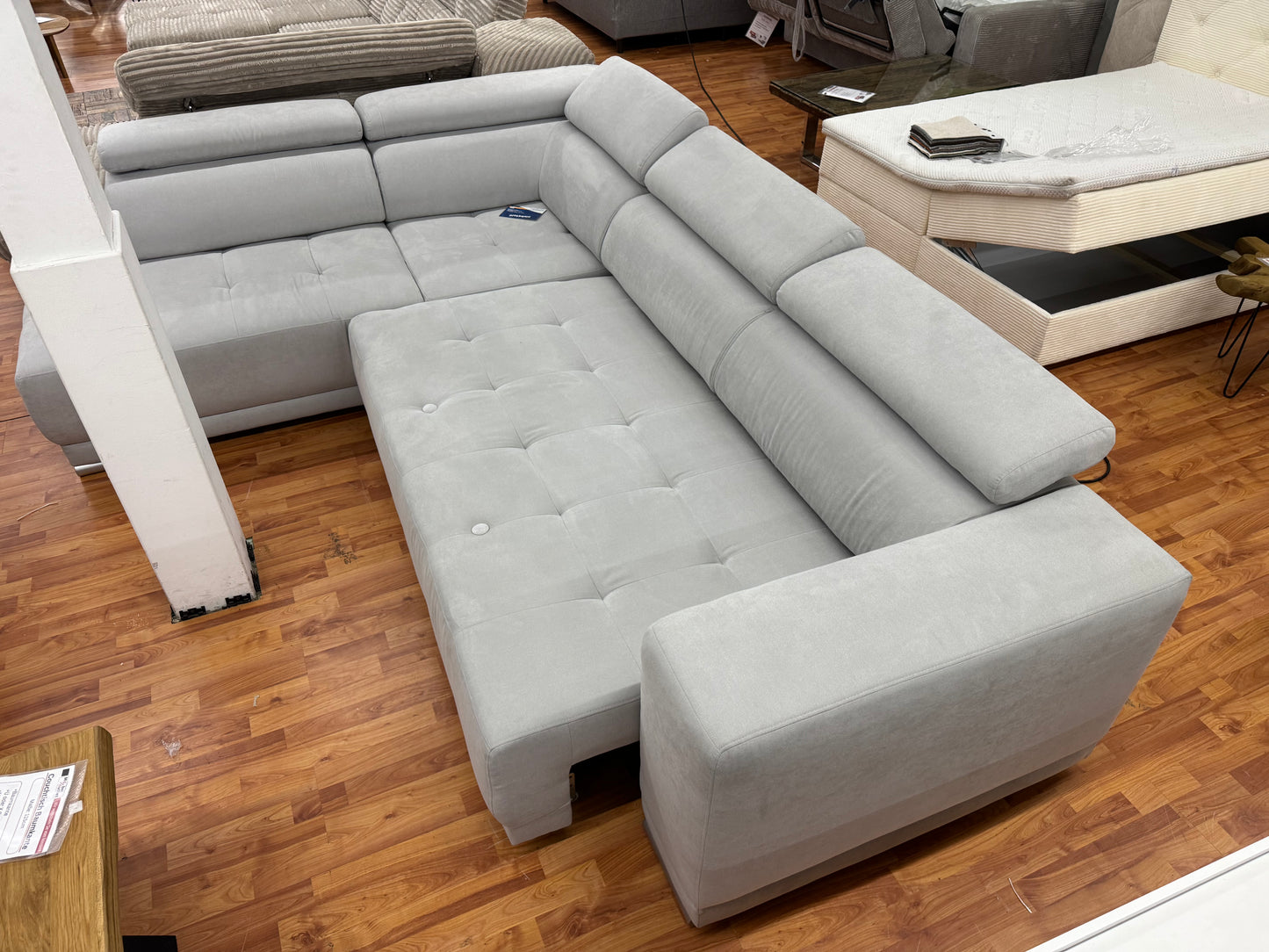 Sofa Couch Wohnlandschaft +elektr. Sitztiefenverstellung +Kopfstützenverstellung +Seitenverkehrt verfügbar