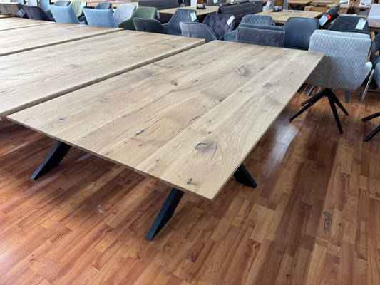 Esstisch Tisch +Vollmassiv Eiche +Spidergestell +Schweizer oder echte Baumkante +vers. Größen