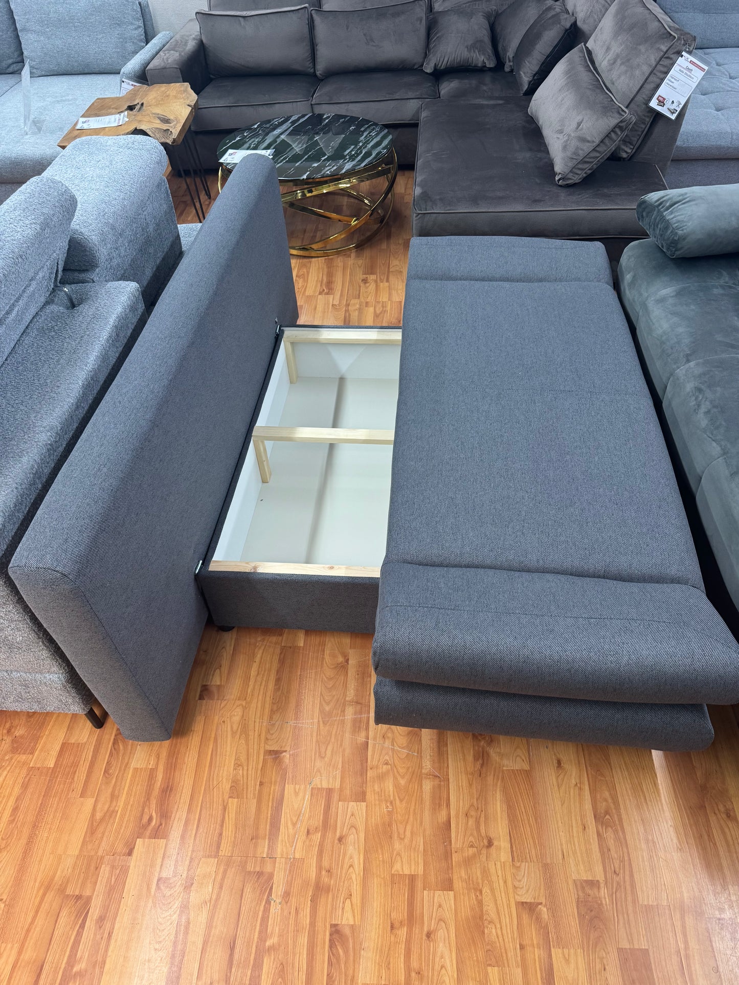 Sofa Couch Wohnlandschaft +Liegefläche +Kissen +Stauraum +Bettfunktion