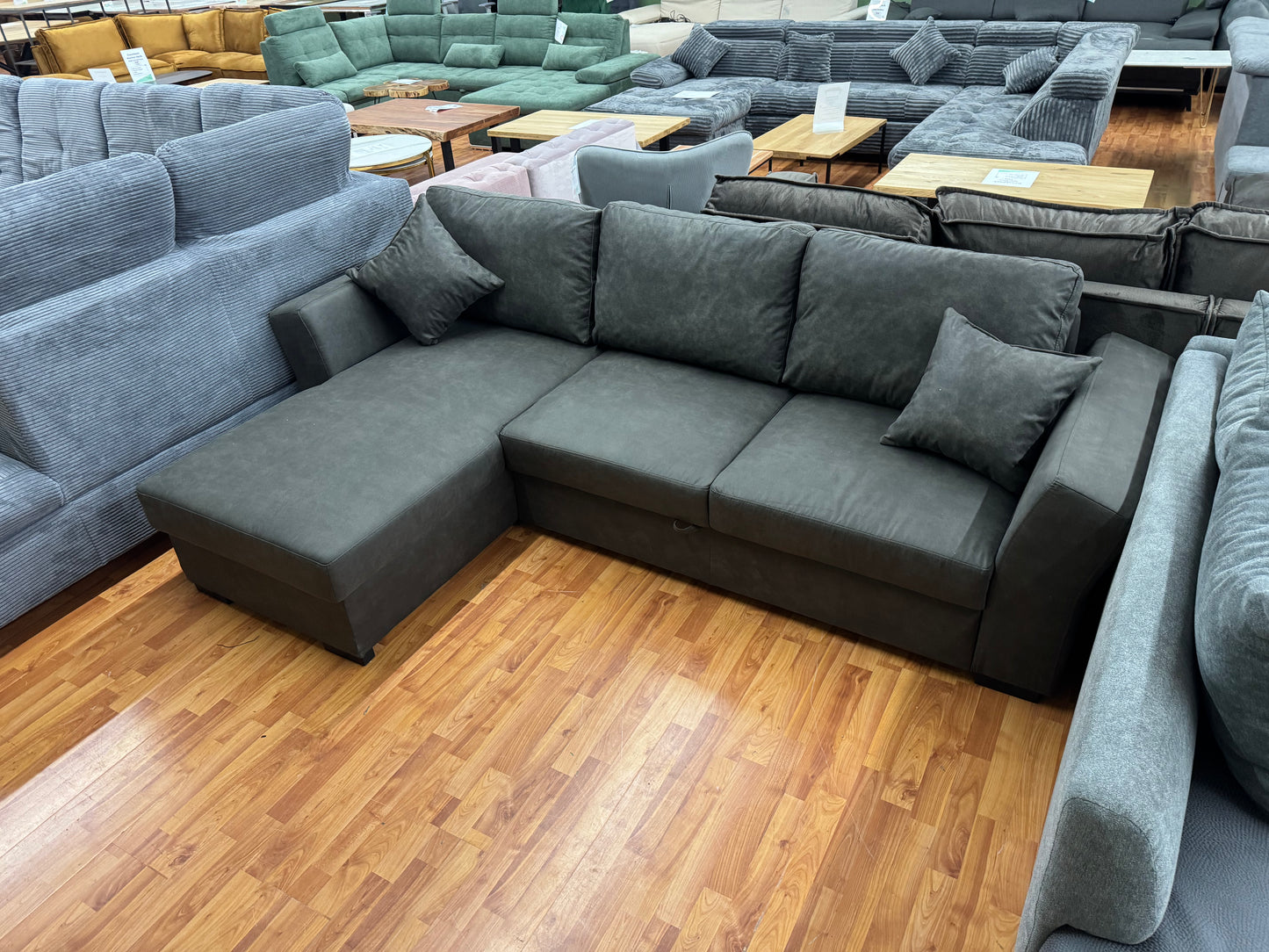 Sofa Couch Wohnlandschaft +Bettfunktion +Stauraum +Kissen
