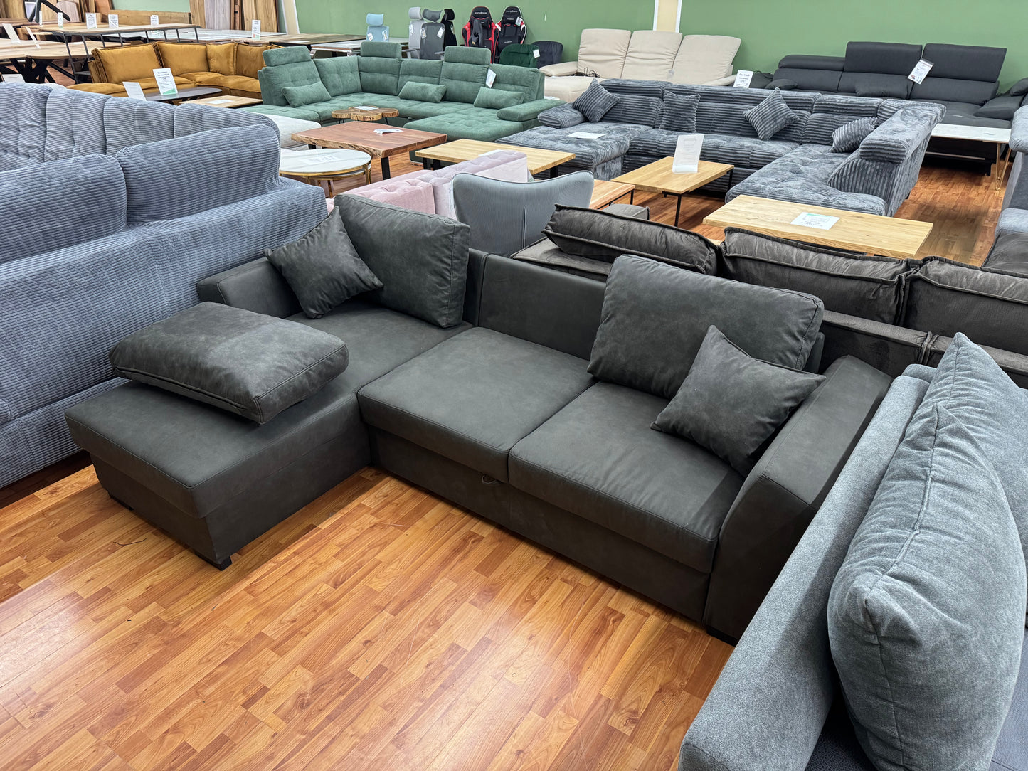 Sofa Couch Wohnlandschaft +Bettfunktion +Stauraum +Kissen