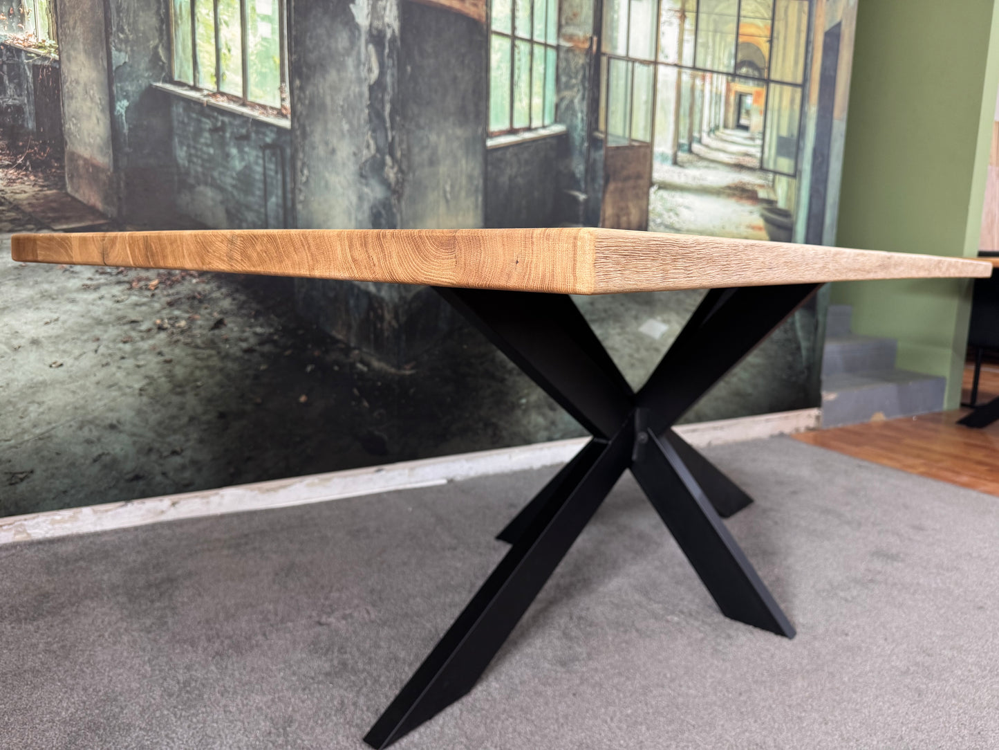 Esszimmertisch Esstisch Tisch +Vollmassiv Eiche +echte Baumkante +Spidergestell +verschiedene Größen +Neu auf Lager