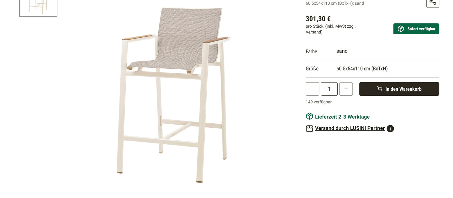 Outdoor Stuhl Gartenstuhl Stuhl Gartenmöbel Barstuhl +versch. Modelle +Neu auf Lager