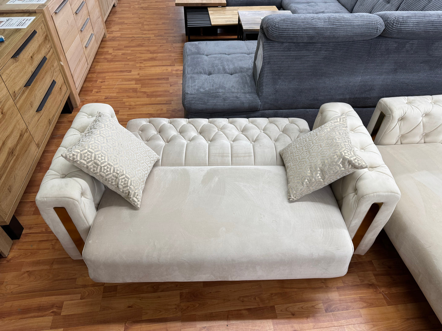 Sitzgruppe Sofa Couch +Chester +Bettfunktion +Stauraum +Kissen