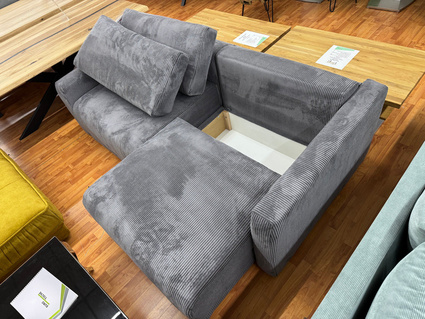 Sofa L-Couch +Cord +Bettfunktion +Stauraum +beidseitig montierbar +auch in Beige erhältlich