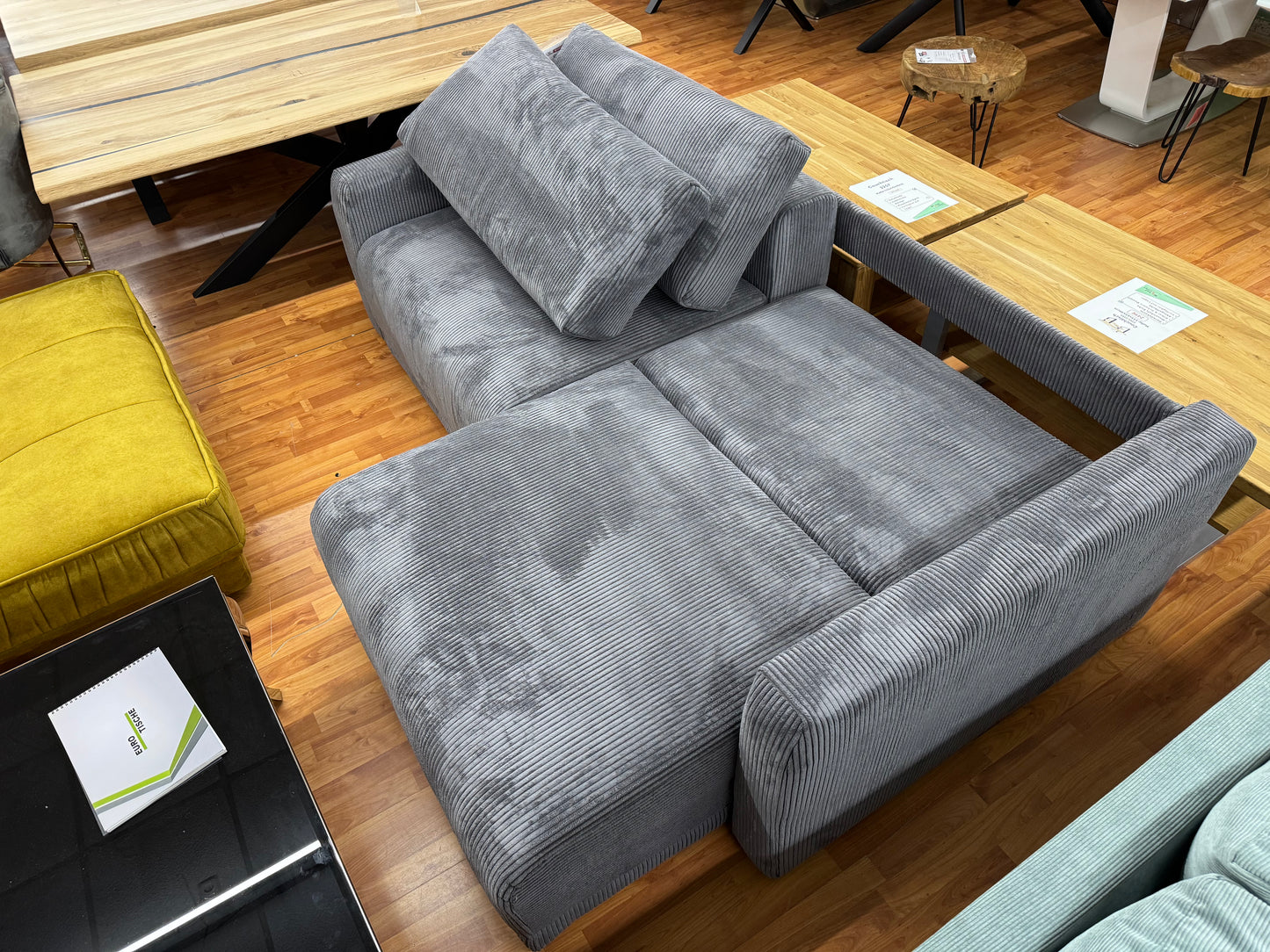 Sofa L-Couch +Cord +Bettfunktion +Stauraum +beidseitig montierbar +auch in Beige erhältlich