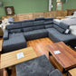 Wohnlandschaft Couch Sofa +Sitztiefenverstellung +Nierenkissen +Kopfstützen einstellbar