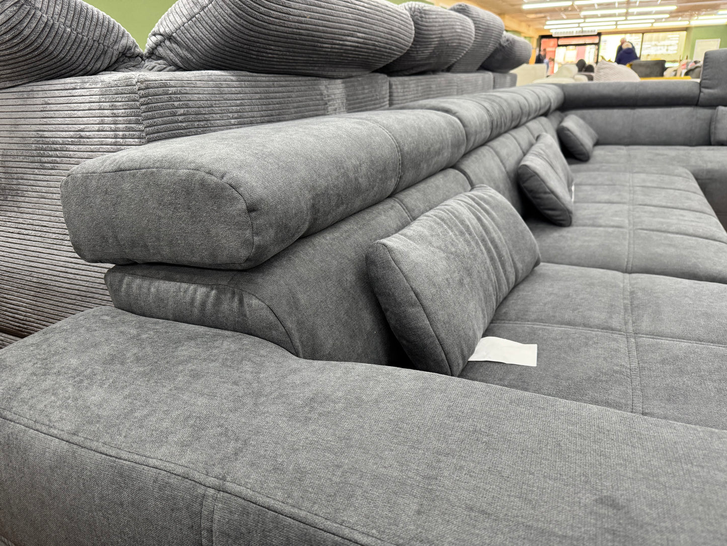 Wohnlandschaft Couch Sofa +Sitztiefenverstellung +Nierenkissen +Kopfstützen einstellbar