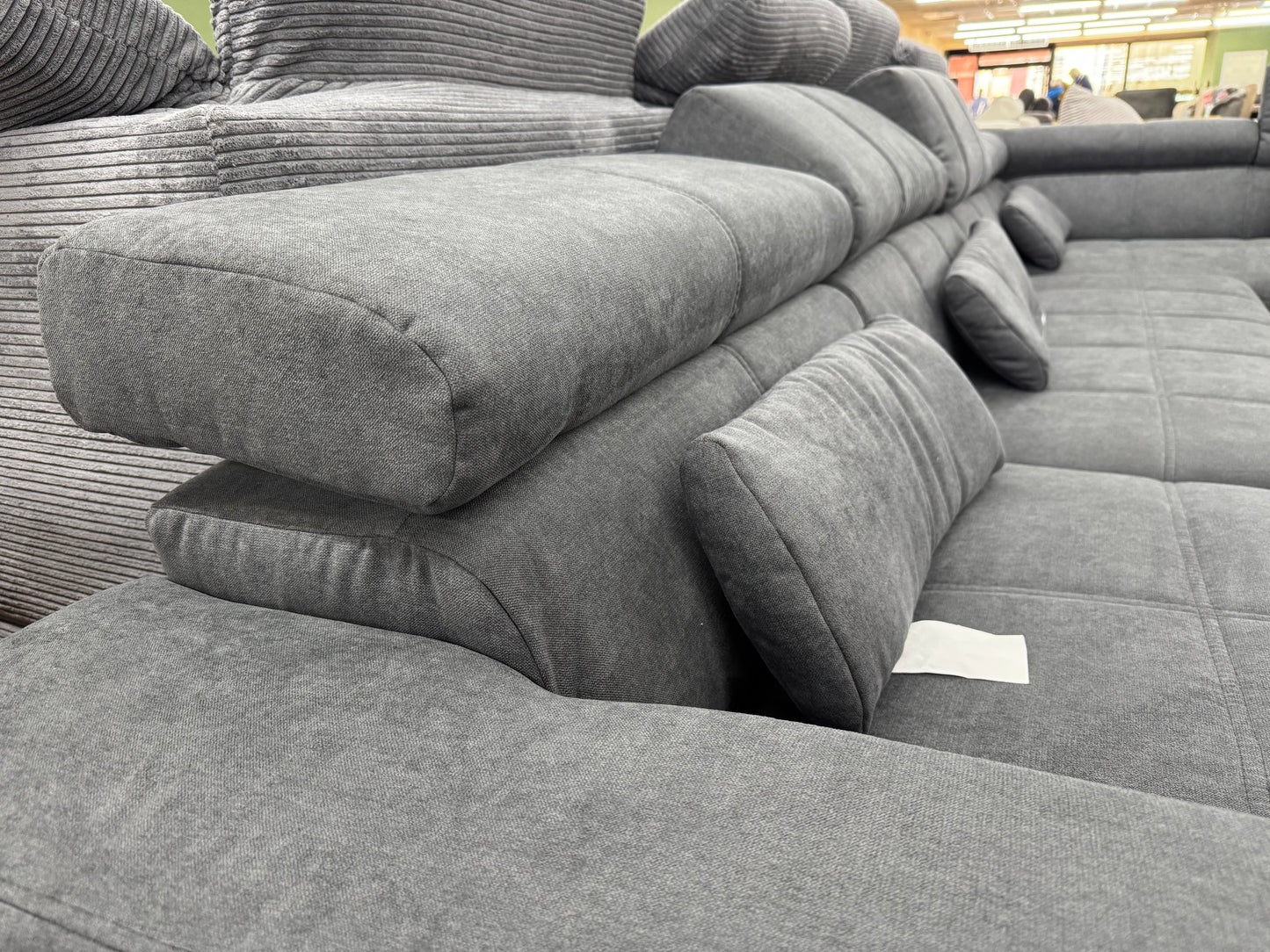 Wohnlandschaft Couch Sofa +Sitztiefenverstellung +Nierenkissen +Kopfstützen einstellbar