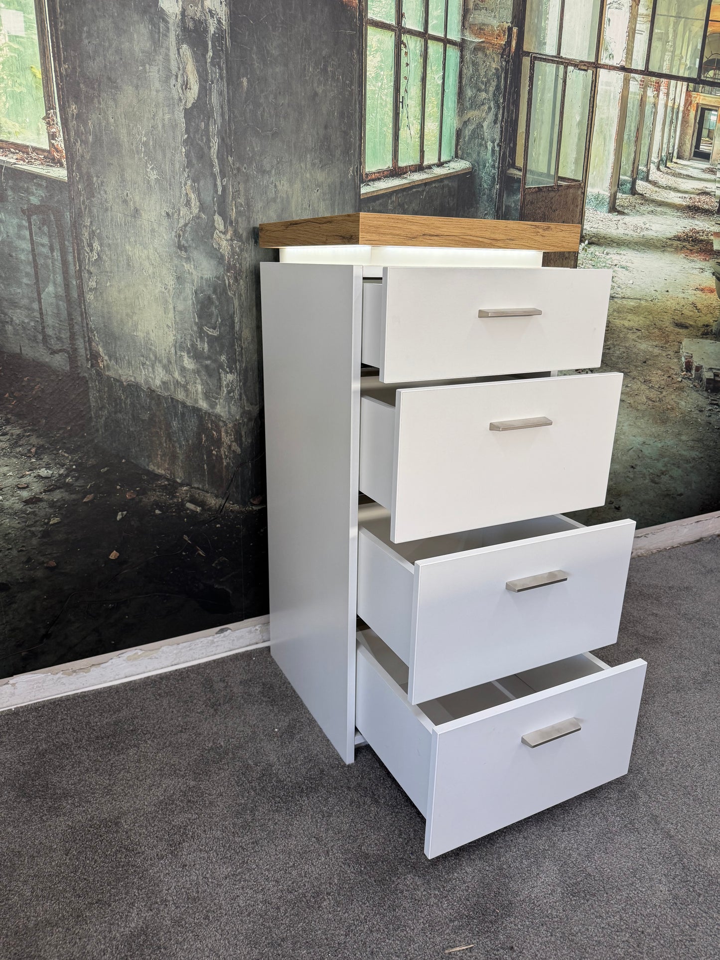Kommode Sideboard Highboard +LED-Beleuchtung +Schubladen +Neu auf Lager