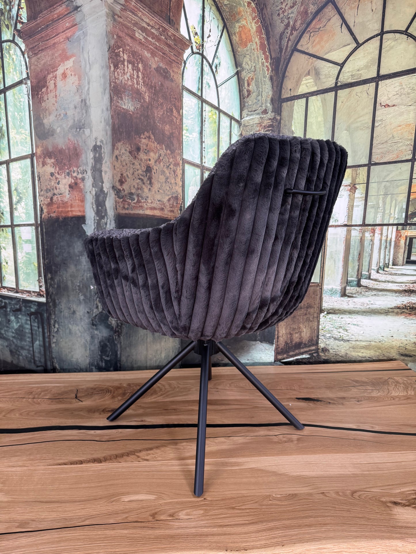 Esszimmerstuhl Stuhl Stühle +Teddy-Cord +Metallgestell +Dreh-Rück-Funktion +vers. Farben +Neu auf Lager