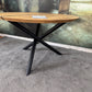 Esstisch +Rund 120cm +Epoxidharz +Spidergestell +Metallgestell