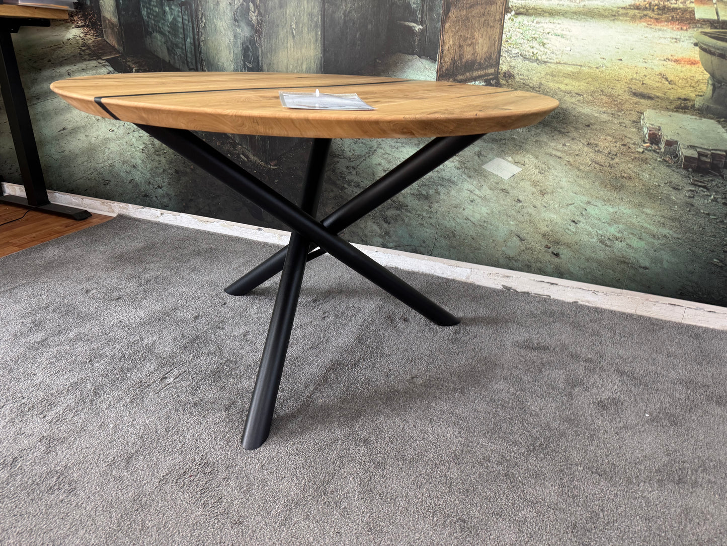 Esstisch +Rund 120cm +Epoxidharz +Spidergestell +Metallgestell