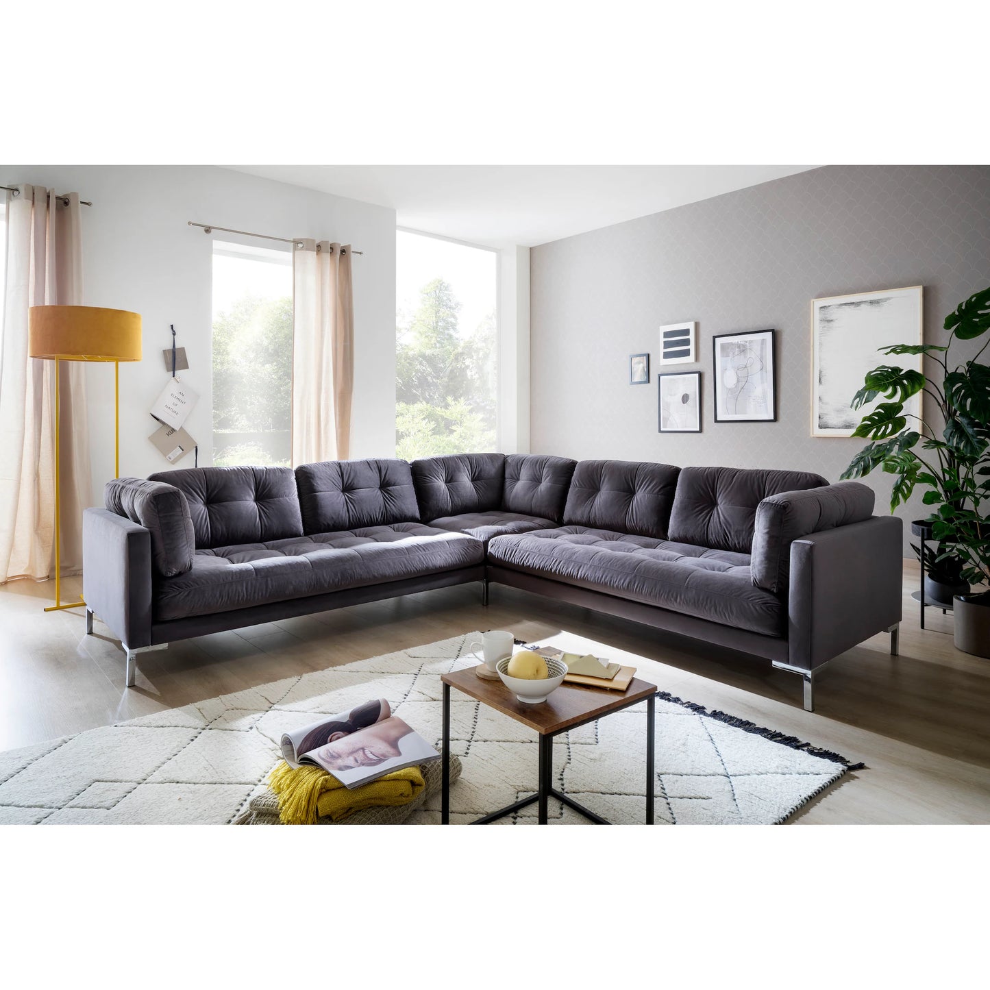 Sofa Couch Wohnlandschaft + Kissen
