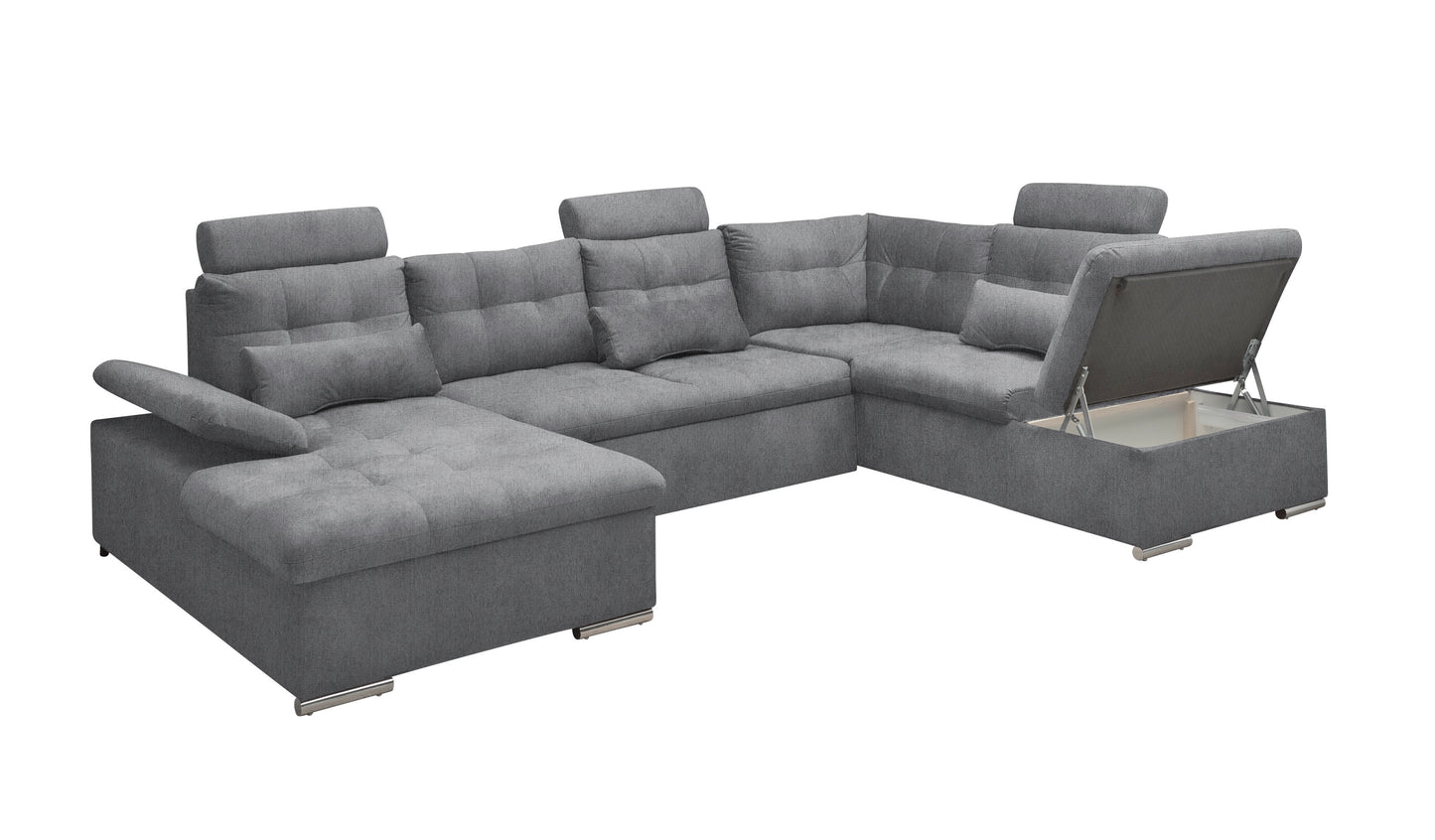 Wohnlandschaft Sofa Couch + Bettfunktion + Stauraum
