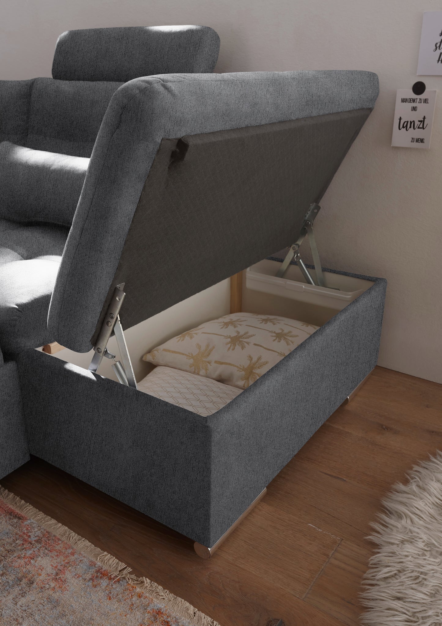 Wohnlandschaft Sofa Couch + Bettfunktion + Stauraum