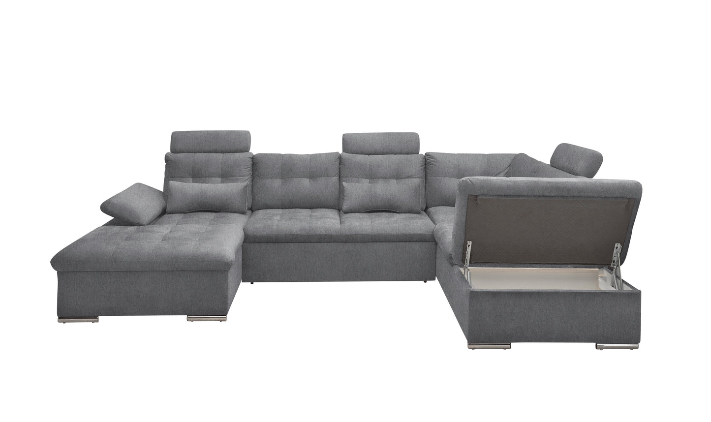 Wohnlandschaft Sofa Couch + Bettfunktion + Stauraum