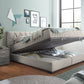 Bett Kastenbett + Stauraum + wende Matratzen + grau oder Beige auf Lager